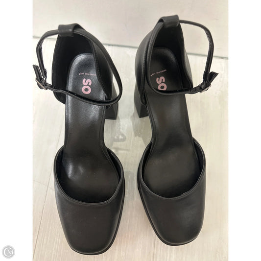 Shoes Heels Block By So In Black, Size: 9