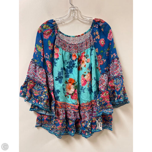 Top Long Sleeve By John Mark In Blue, Size: M
