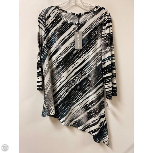 Tunic Long Sleeve By Clothes Mentor In Black & White, Size: Xl