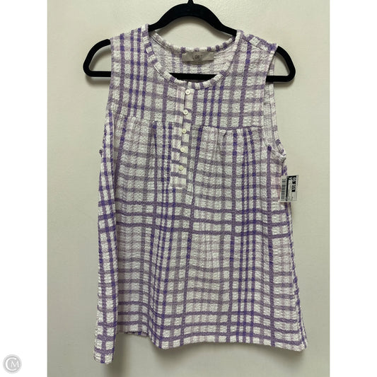 Top Sleeveless By Loft In Purple, Size: M