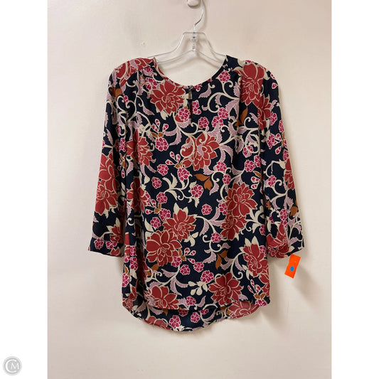 Tunic Long Sleeve By Van Heusen In Floral Print, Size: S