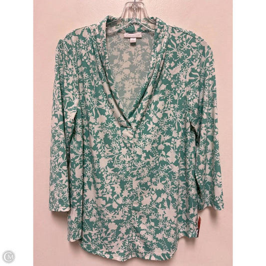 Top Long Sleeve By Charter Club In Green, Size: S