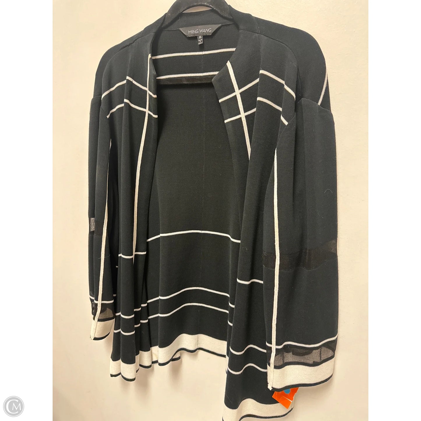 Sweater Cardigan By Ming Wang In Black, Size: Xl