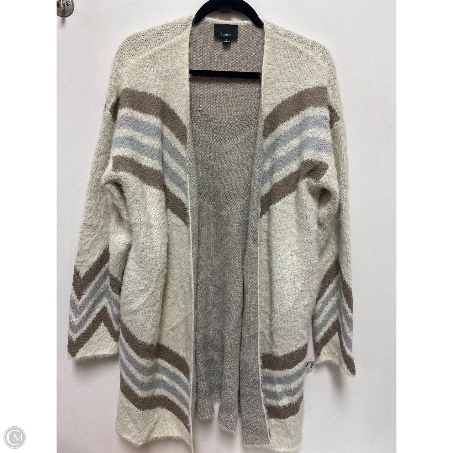 Sweater Cardigan By Lumiere In Cream, Size: L