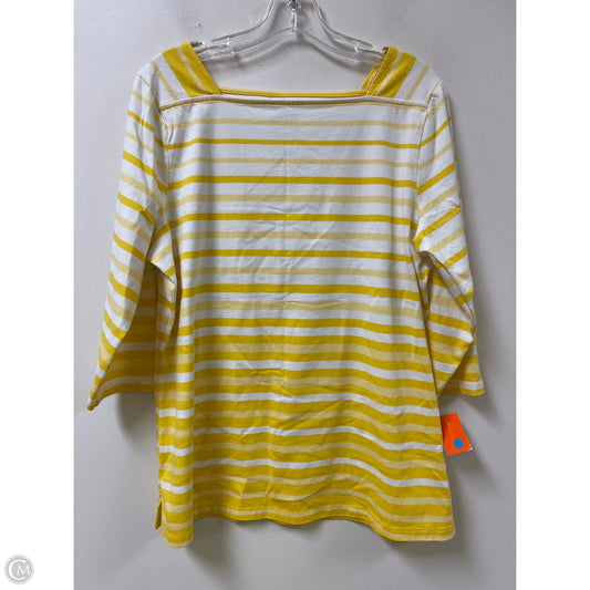 Top Long Sleeve By D&co. In Yellow, Size: L