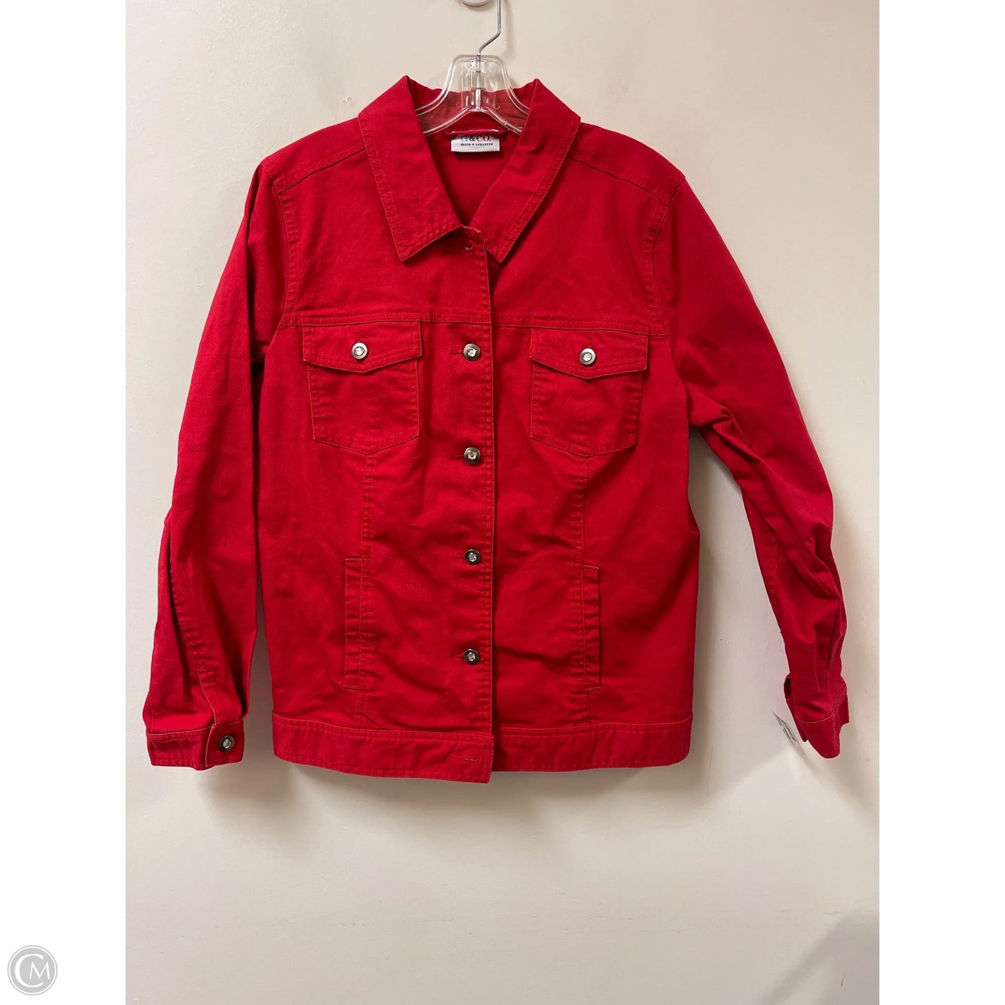 Jacket Denim By D&co. In Red, Size: L