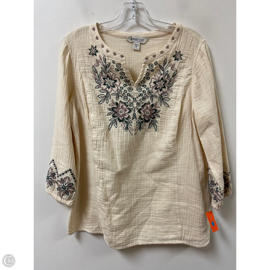 Top Long Sleeve By Coldwater Creek In Cream, Size: S