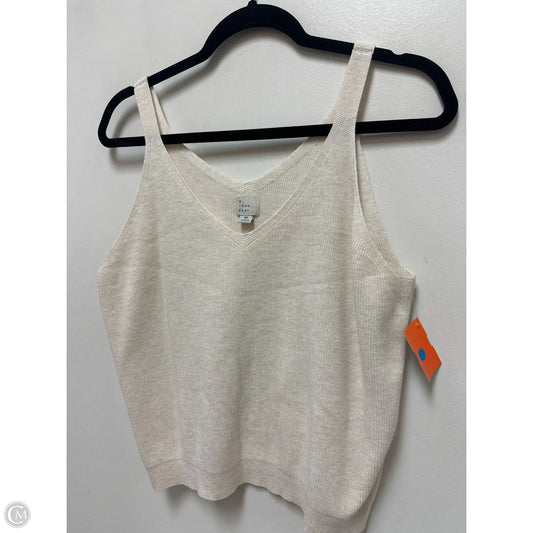 Top Sleeveless By A New Day In Cream, Size: Xl