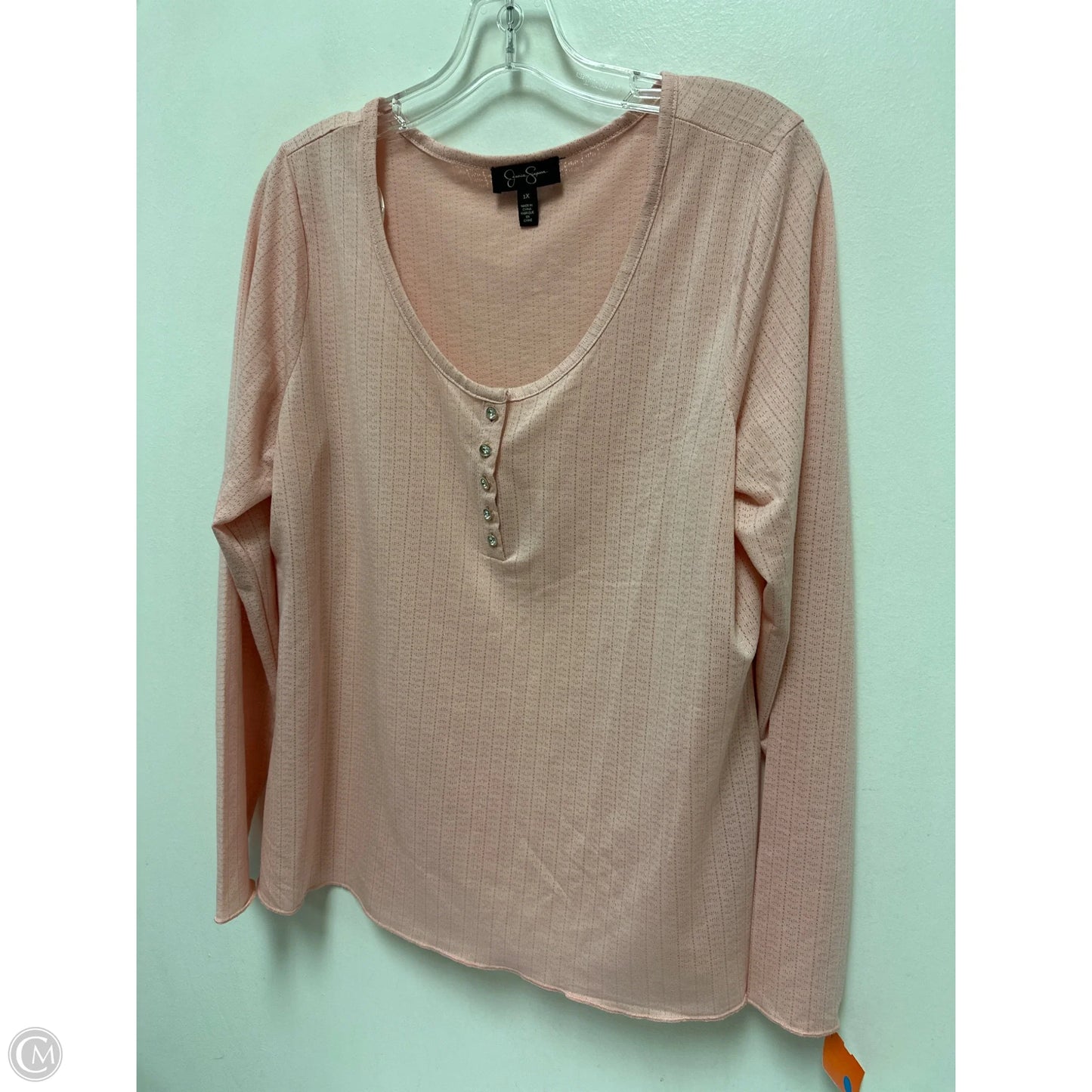 Top Long Sleeve By Jessica Simpson In Pink, Size: 1x