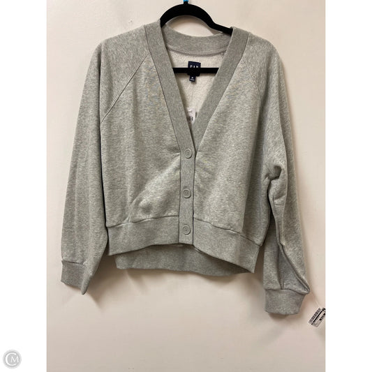 Sweater Cardigan By Gap In Grey, Size: M