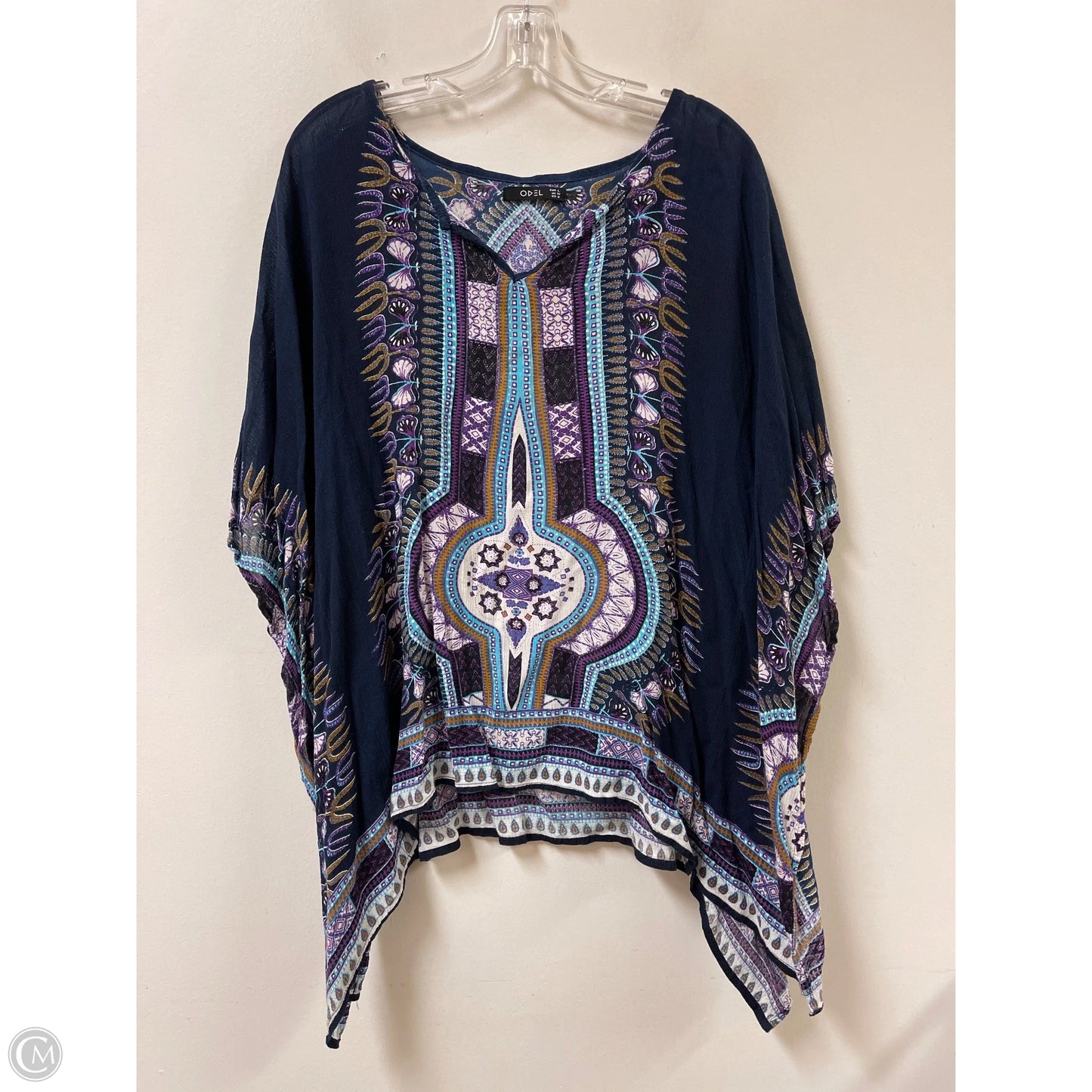 Tunic Short Sleeve By Clothes Mentor In Navy, Size: M