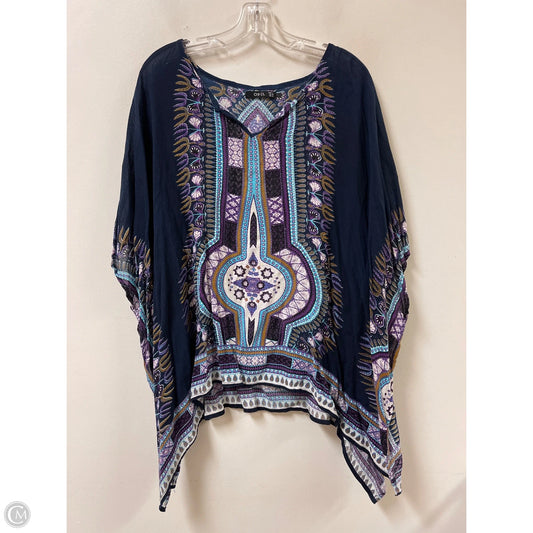 Tunic Short Sleeve By Clothes Mentor In Navy, Size: M