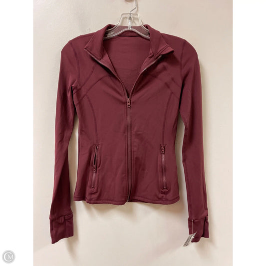 Athletic Jacket By Clothes Mentor In Maroon, Size: M