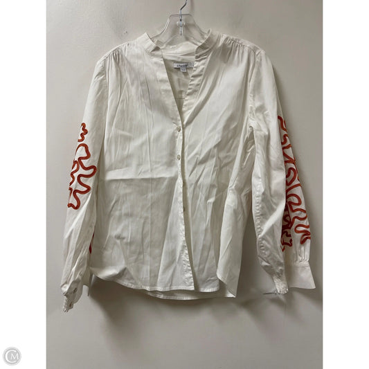 Blouse Long Sleeve By Chicos In White, Size: M