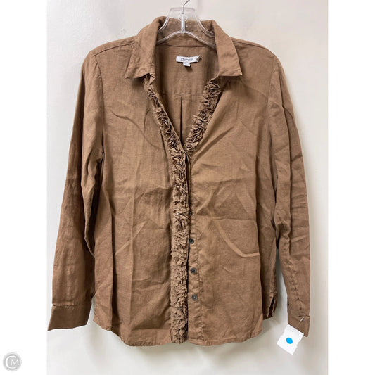 Blouse Long Sleeve By Chicos In Brown, Size: S