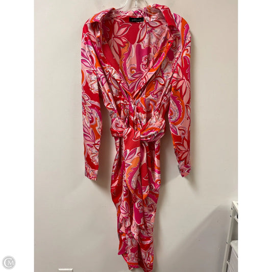 Dress Casual Maxi By Clothes Mentor In Orange & Pink, Size: M