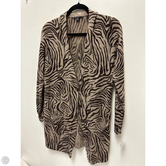 Sweater Cardigan Designer By Lafayette 148 In Brown, Size: L