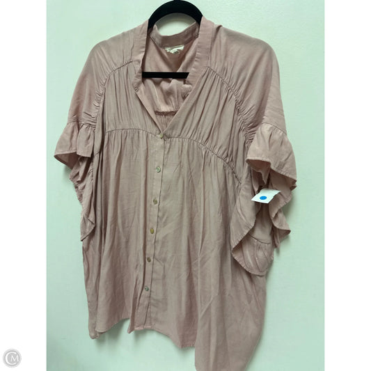 Tunic Short Sleeve By Bibi In Pink, Size: Xl