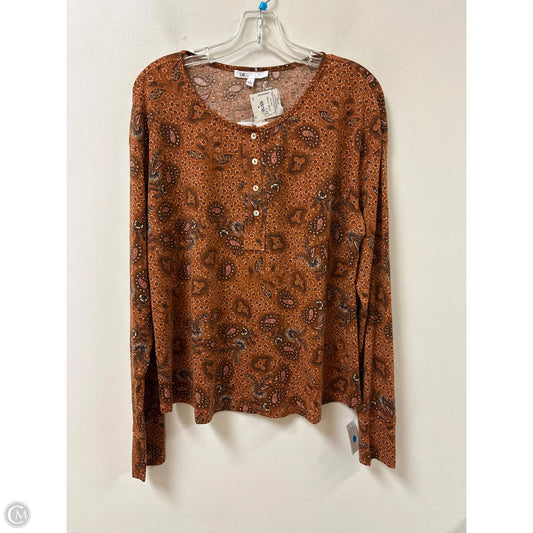 Top Long Sleeve By Dr2 In Orange, Size: L