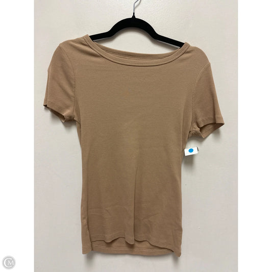 Top Short Sleeve By Time And Tru In Tan, Size: S