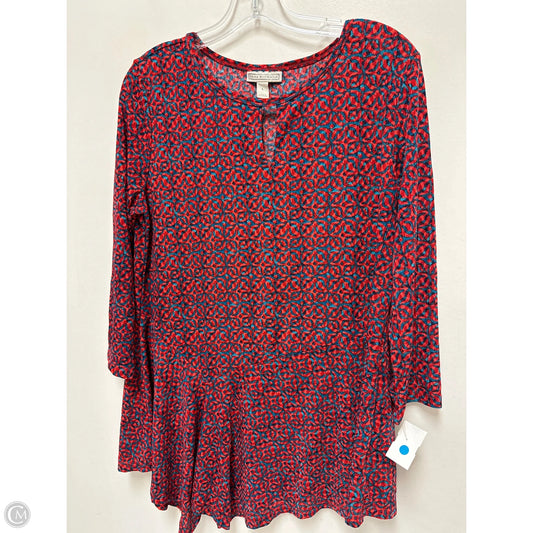 Tunic Long Sleeve By Dana Buchman In Red, Size: L