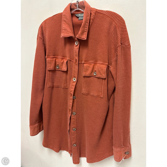 Jacket Shirt By Natural Reflections In Orange, Size: S