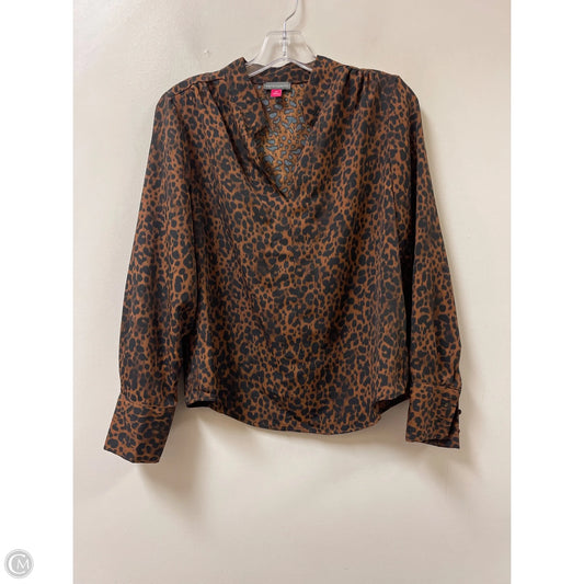 Top Long Sleeve By Vince Camuto In Animal Print, Size: Xs