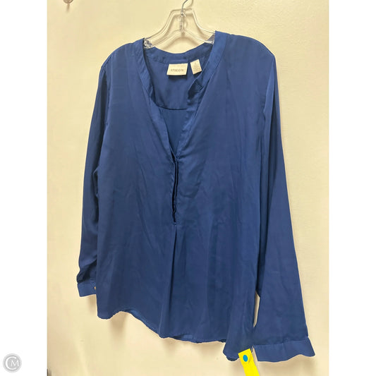 Top Long Sleeve By Chicos In Blue, Size: Xl