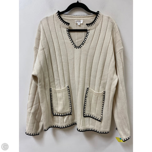 Sweater By Clothes Mentor In Cream, Size: L