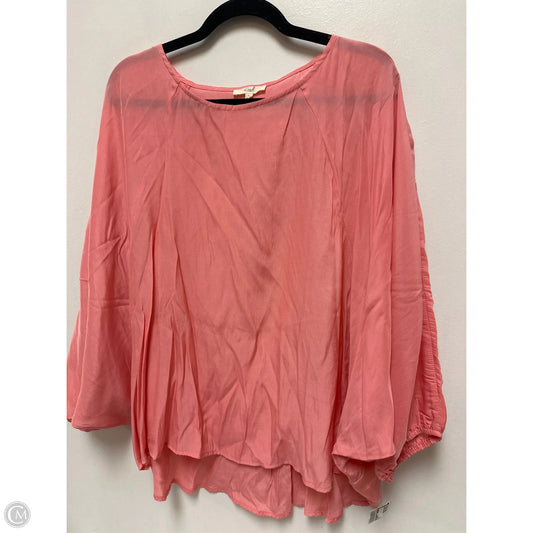 Top Long Sleeve By Easel In Pink, Size: L