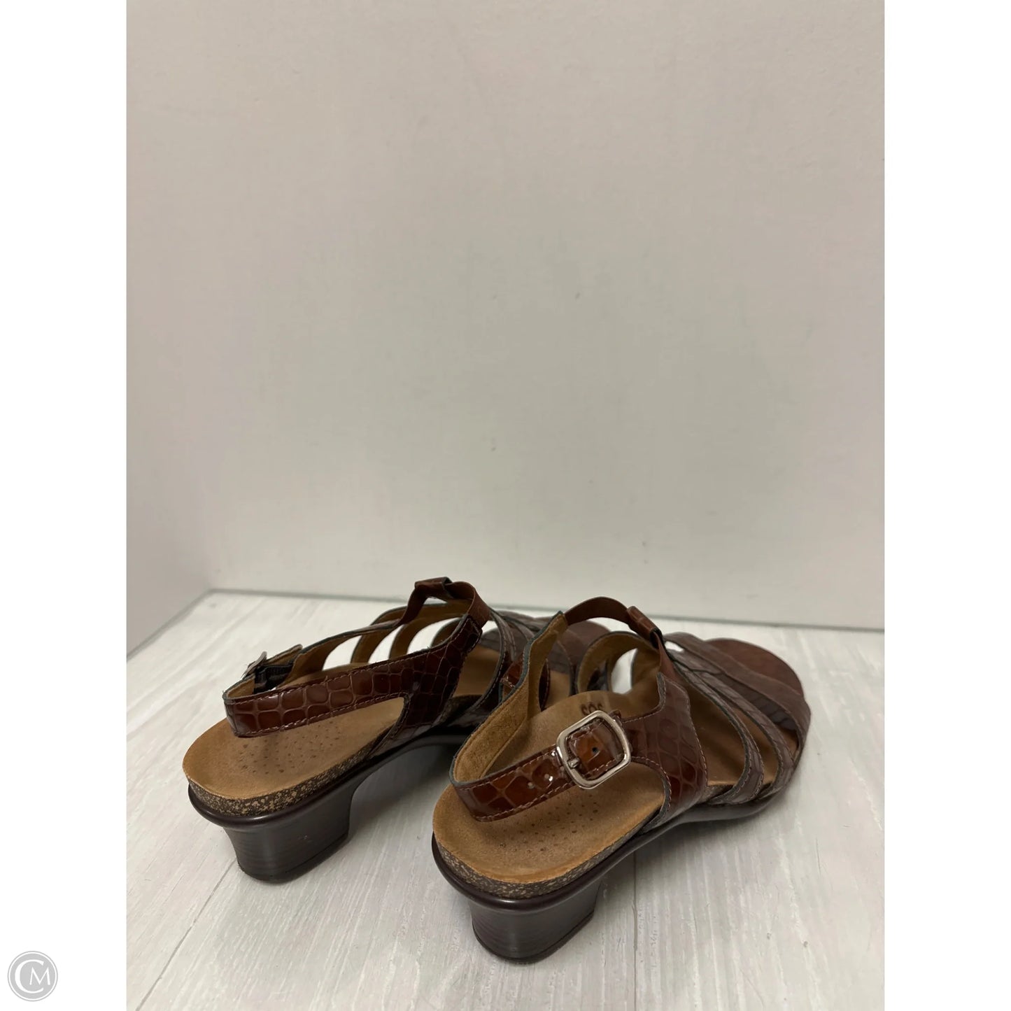 Sandals Heels Block By Sas In Bronze, Size: 10