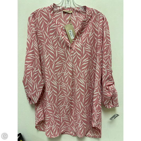 Top Long Sleeve By Timeson In Pink, Size: L