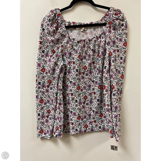 Top Long Sleeve By Loft In Floral Print, Size: L