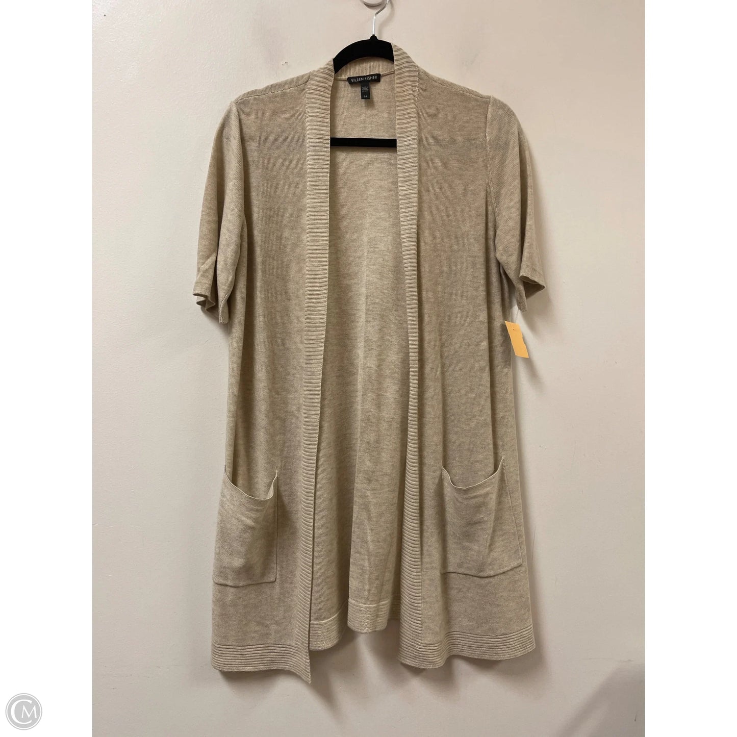 Sweater Cardigan By Eileen Fisher In Tan, Size: S