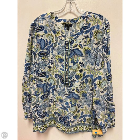 Top Long Sleeve By Talbots In Blue, Size: 3x
