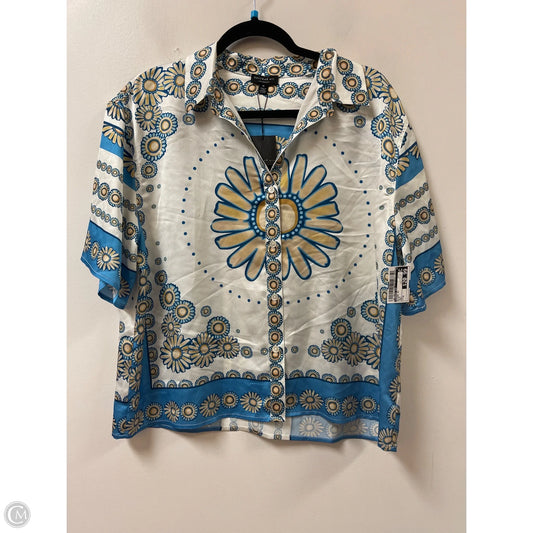 Blouse Short Sleeve By Current Air In Blue, Size: M