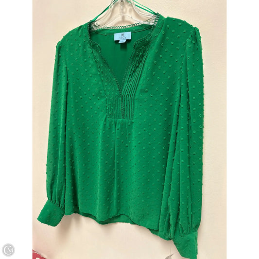 Top Long Sleeve By Cece In Green, Size: S