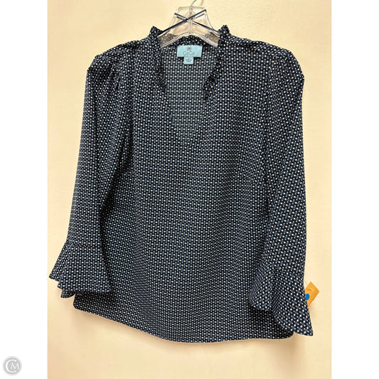 Top Long Sleeve By Cece In Blue, Size: S