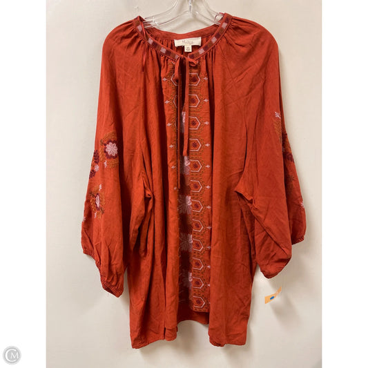 Top Long Sleeve By West Bound In Orange, Size: 2x