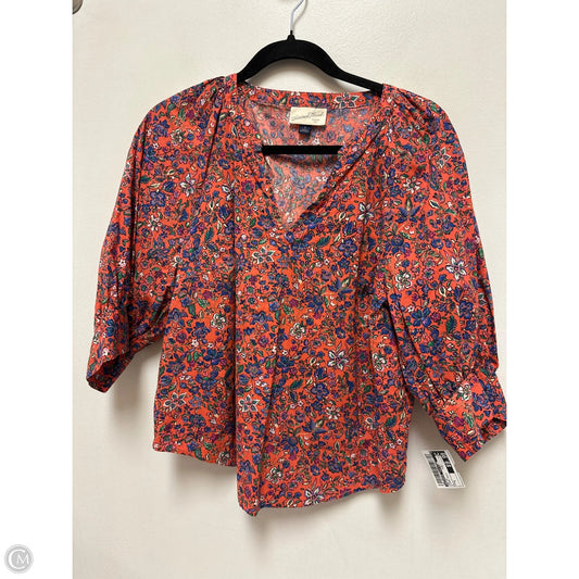 Top Long Sleeve By Universal Thread In Floral Print, Size: S