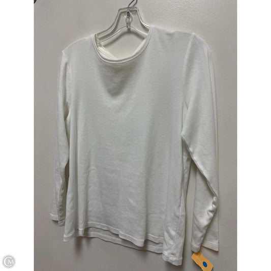 Top Long Sleeve By Chicos In White, Size: L