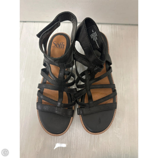Sandals Flats By Sofft In Black, Size: 7.5