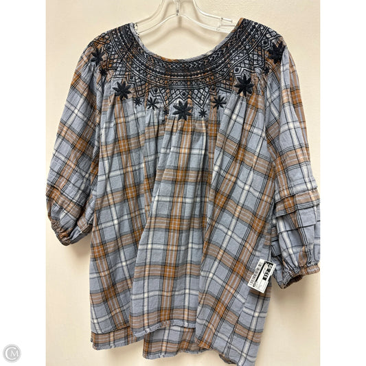 Top Long Sleeve By Easel In Blue, Size: L