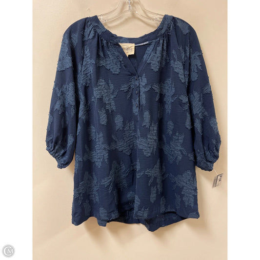 Top Long Sleeve By Umgee In Navy, Size: S