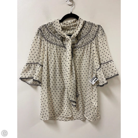 Top Short Sleeve By Max Studio In Cream, Size: M