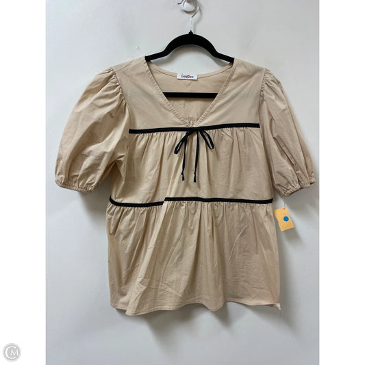 Top Short Sleeve By Geegee In Tan, Size: S