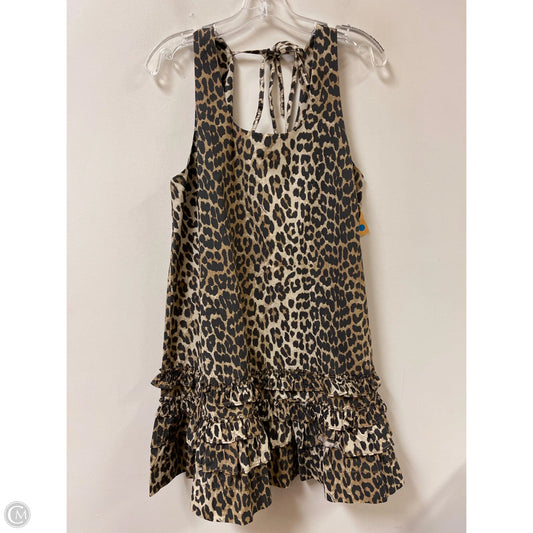 Dress Casual Midi By Ganni In Animal Print, Size: 8