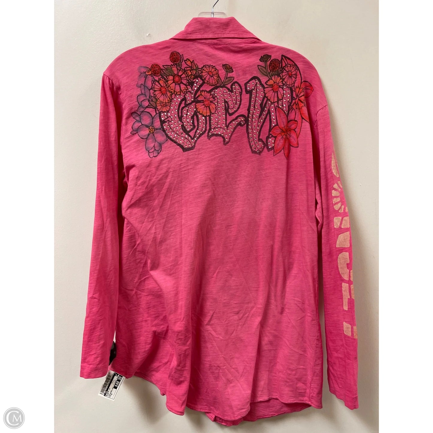 Blouse Long Sleeve By Cma In Pink, Size: M