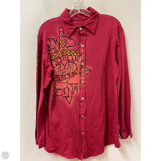 Blouse Long Sleeve By Cma In Red, Size: M
