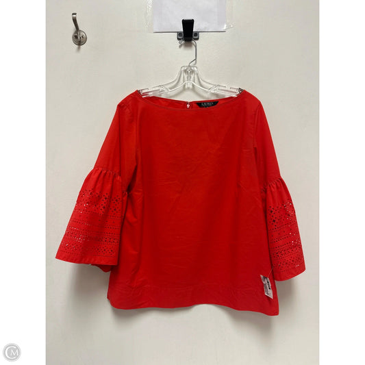 Top Long Sleeve By Lauren By Ralph Lauren In Red, Size: M